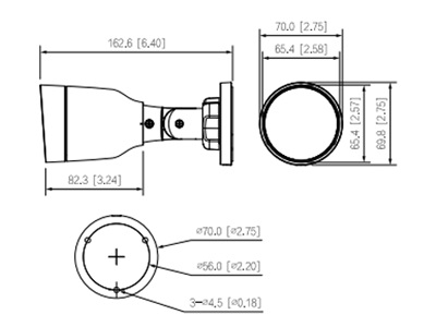 Cámara dahua bullet 4 megapixeles con microfono medidas